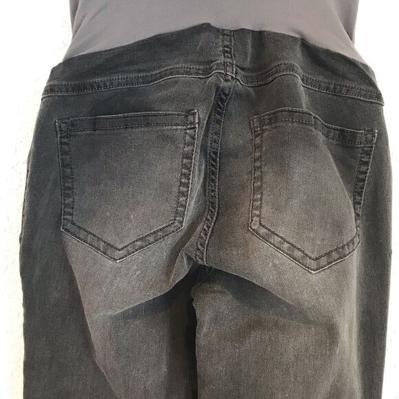 Gray Maternity Skinny Jeans Full Panel Distressed Tapered Stretch XS X-Small‎ - Picture 3 of 6